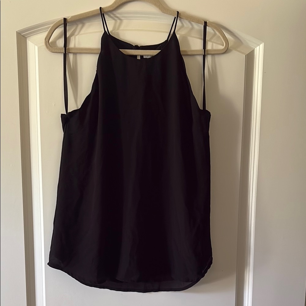 Naked Zebra Black Camisole with High Neckline